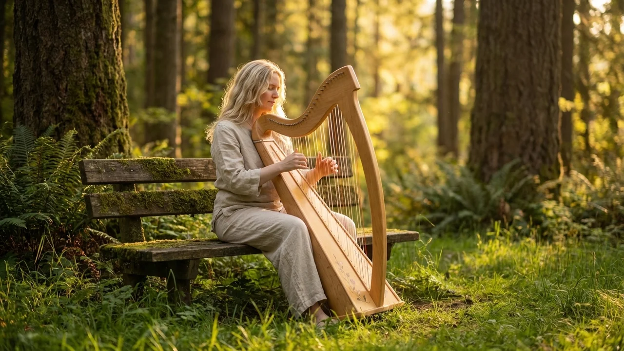 Spruce Concert Lap Harp — 26 String Chromatic Professional - 6