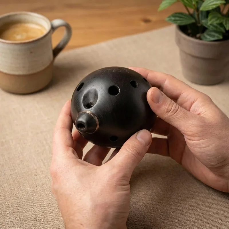 Okaryna dwukomorowa — Bas C heban matowy - 4