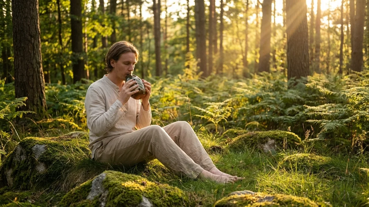 Terracotta Ocarina — Alto C Woodland Glaze - 6