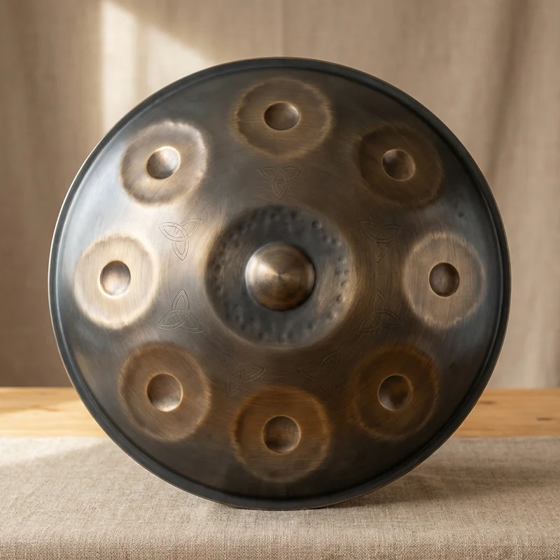 Handpan ze stali Ember — Celtic Minor 10-nutowy edycja artystyczna - 1