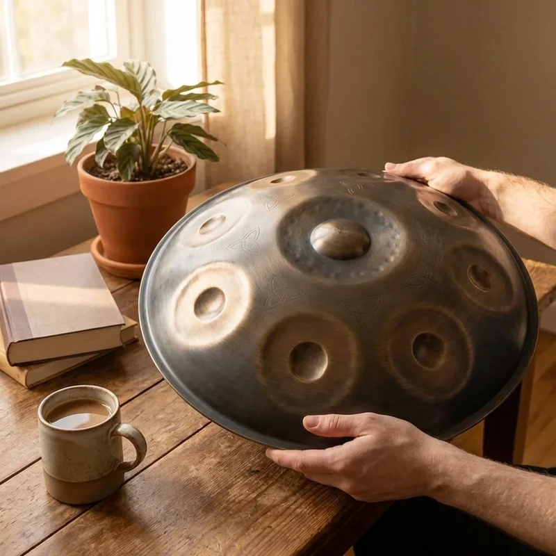 Handpan ze stali Ember — Celtic Minor 10-nutowy edycja artystyczna - 4