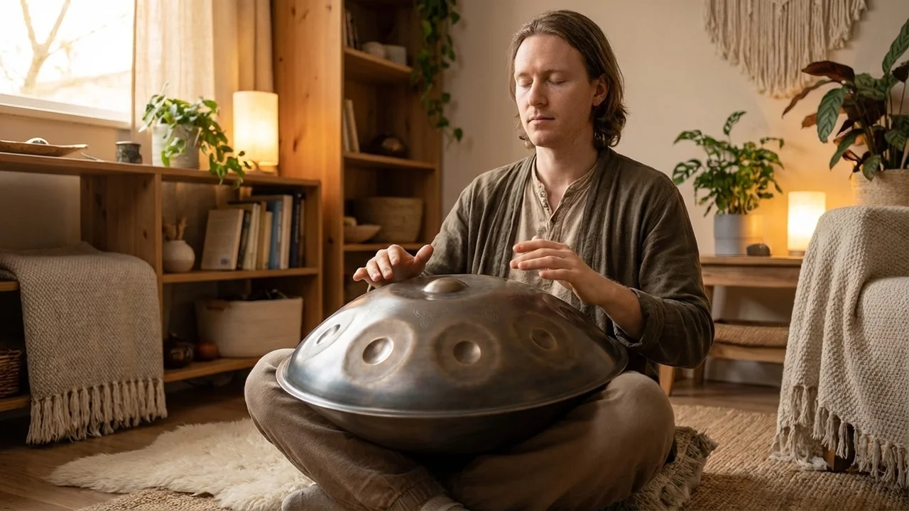 Handpan ze stali Ember — Celtic Minor 10-nutowy edycja artystyczna - 5