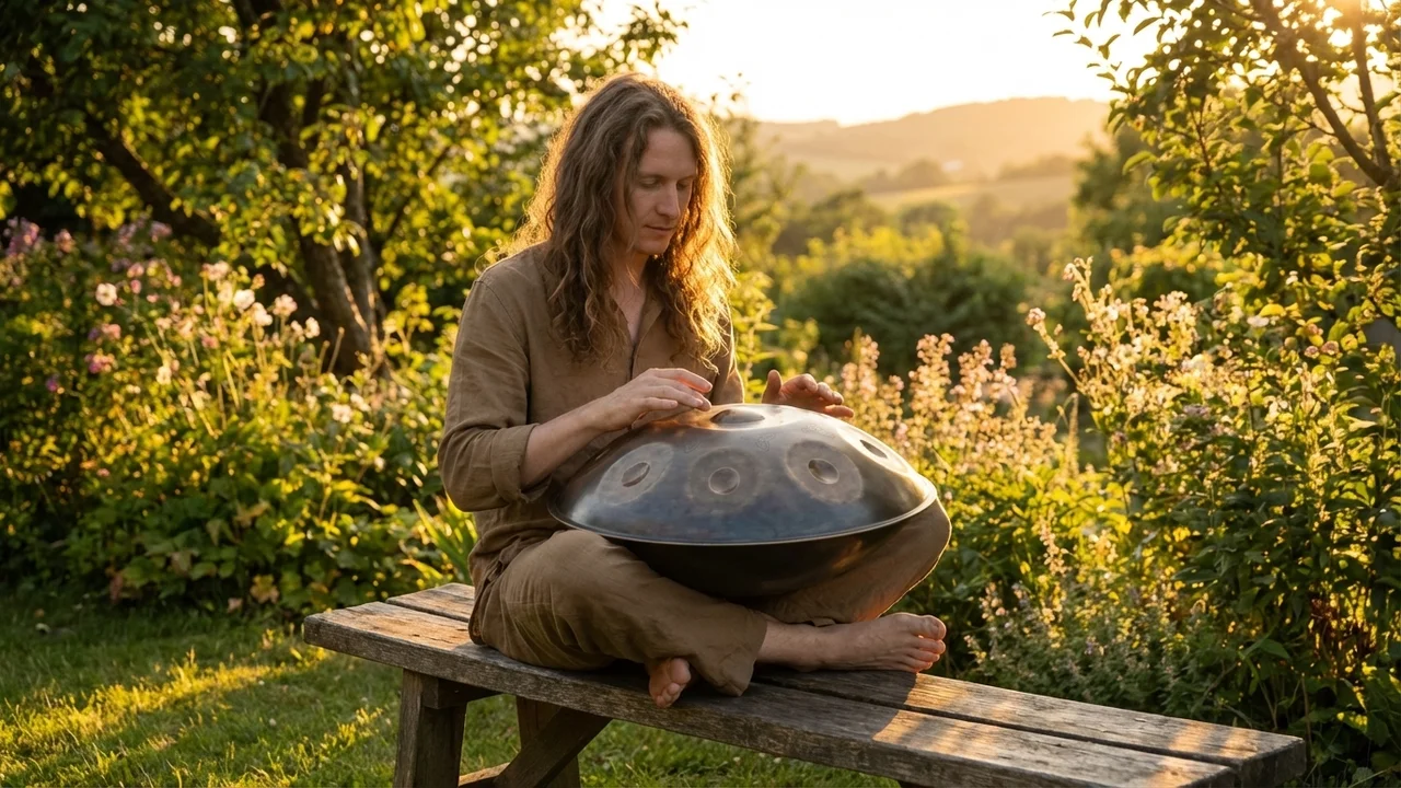 Handpan ze stali Ember — Celtic Minor 10-nutowy edycja artystyczna - 6