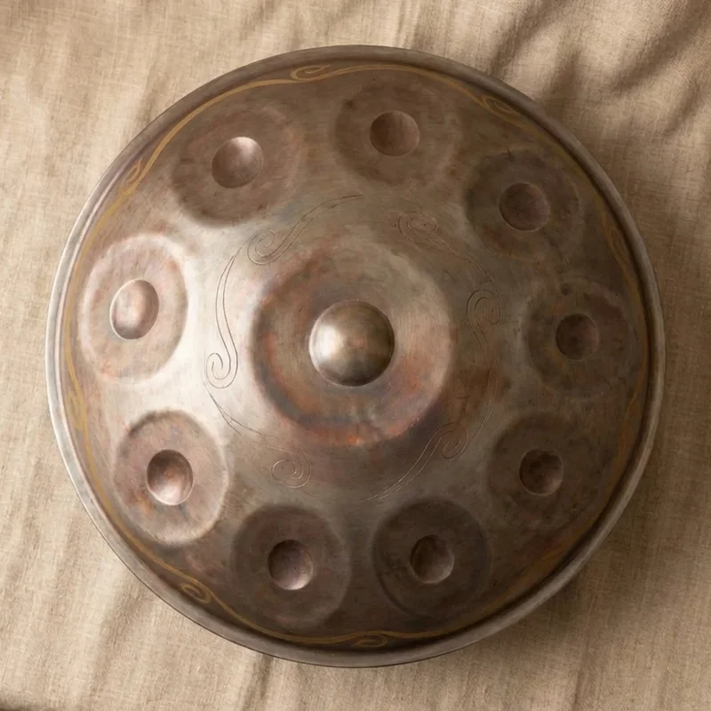 Raw Steel Handpan — Hijaz 9-Note Desert Edition - 2
