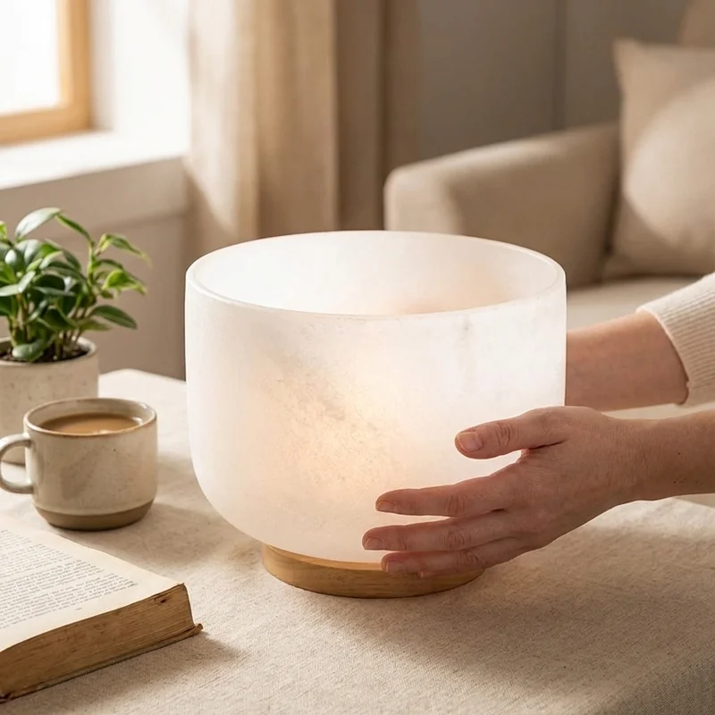 Matowa Misa Kryształowa z Kwarcu — Nuta G 10 Cali Czakra Gardła - 4