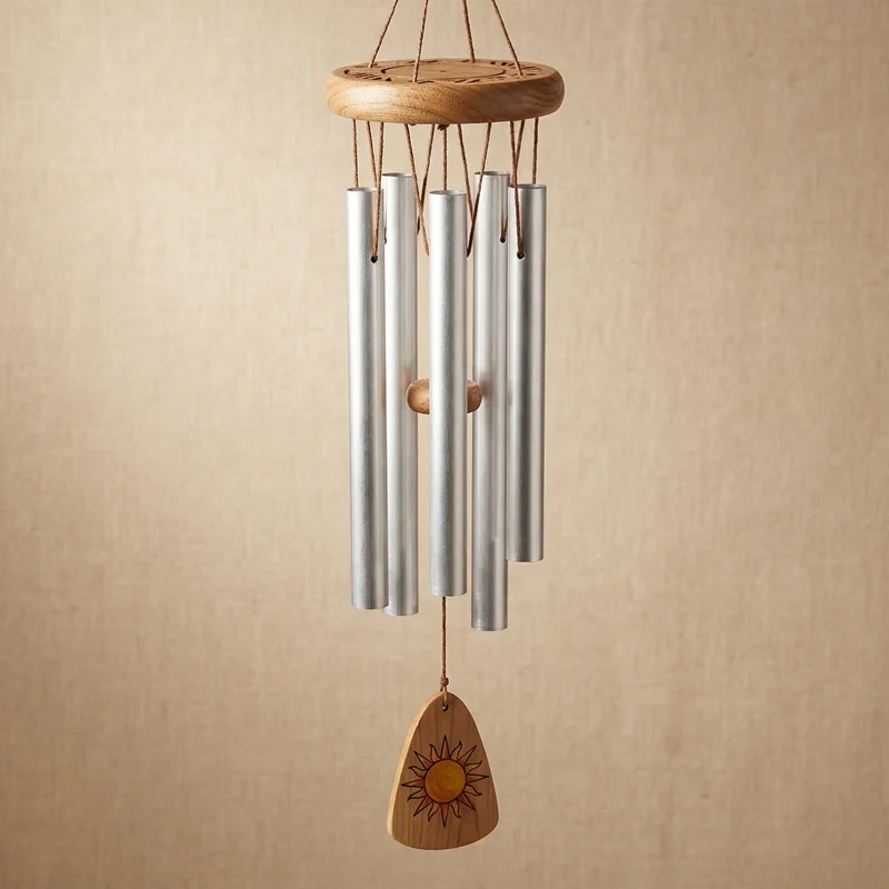 Dzwonek wietrzny z aluminium z recyklingu — 5 rurek, strój pentatoniczny - 1