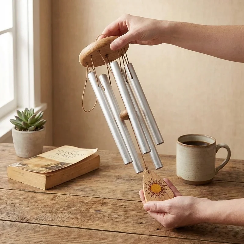 Recycled Aluminium Wind Chime — 5 Tubes Pentatonic Tuned - 4