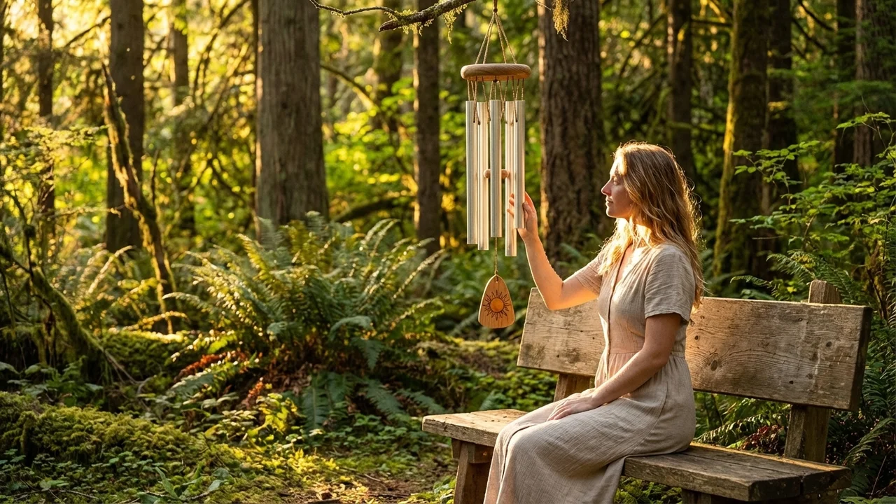 Recycled Aluminium Wind Chime — 5 Tubes Pentatonic Tuned - 6