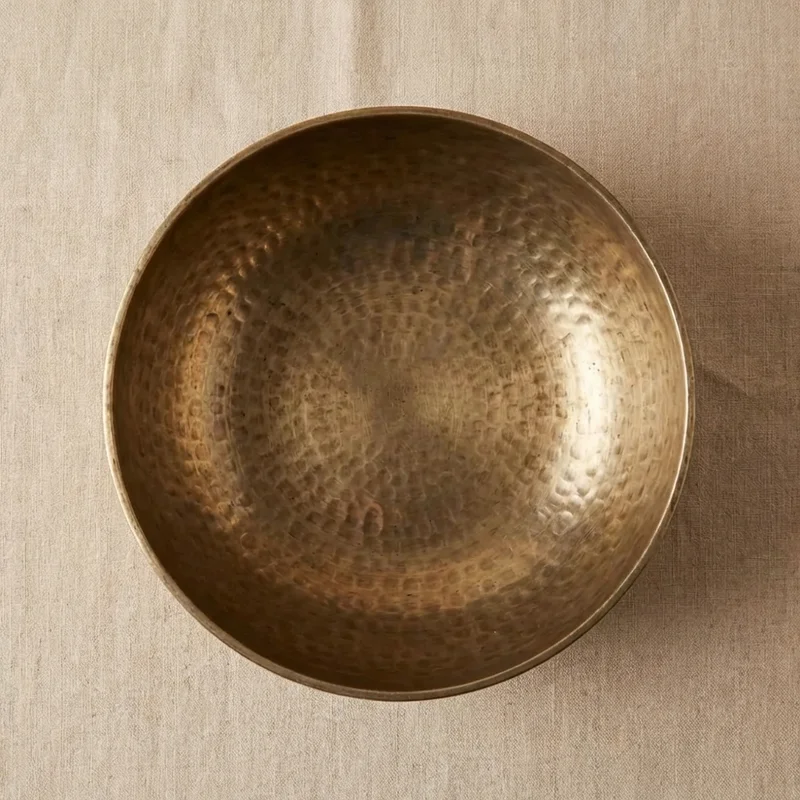 Recycled Brass Singing Bowl — 7-Inch Hand-Hammered Meditation - 2