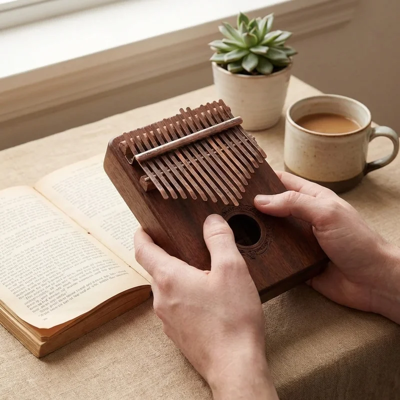 Recycled Copper Tine Kalimba — 17 Key Warm Resonance - 4