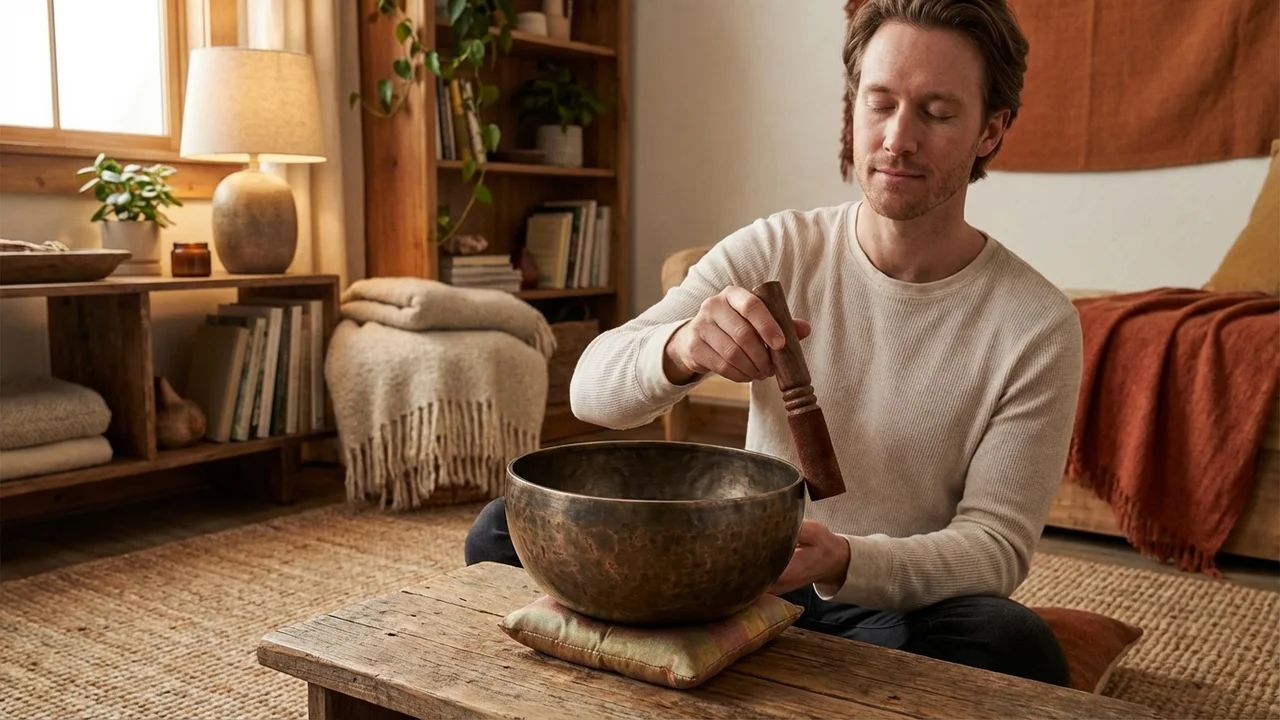 Tybetańska Misa Dźwiękowa z Antycznym Wykończeniem — 8-Calowa Głęboki Harmonik - 5