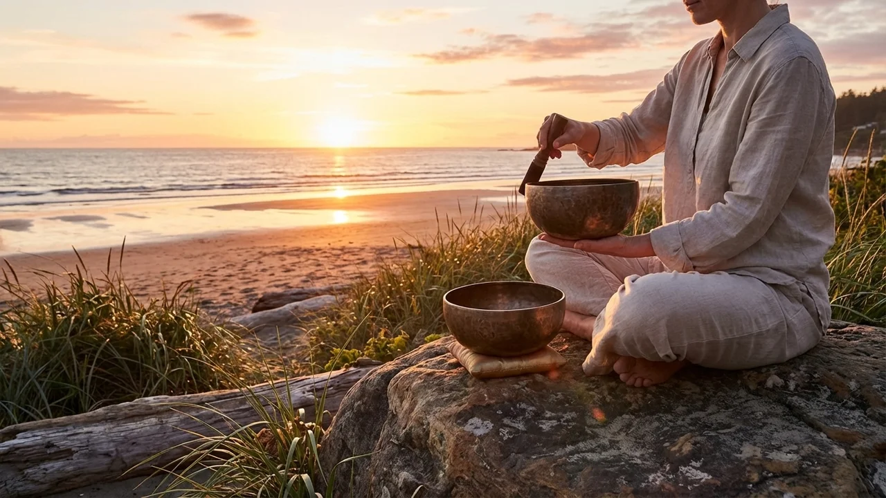 Tybetańska Misa Dźwiękowa z Antycznym Wykończeniem — 8-Calowa Głęboki Harmonik - 6