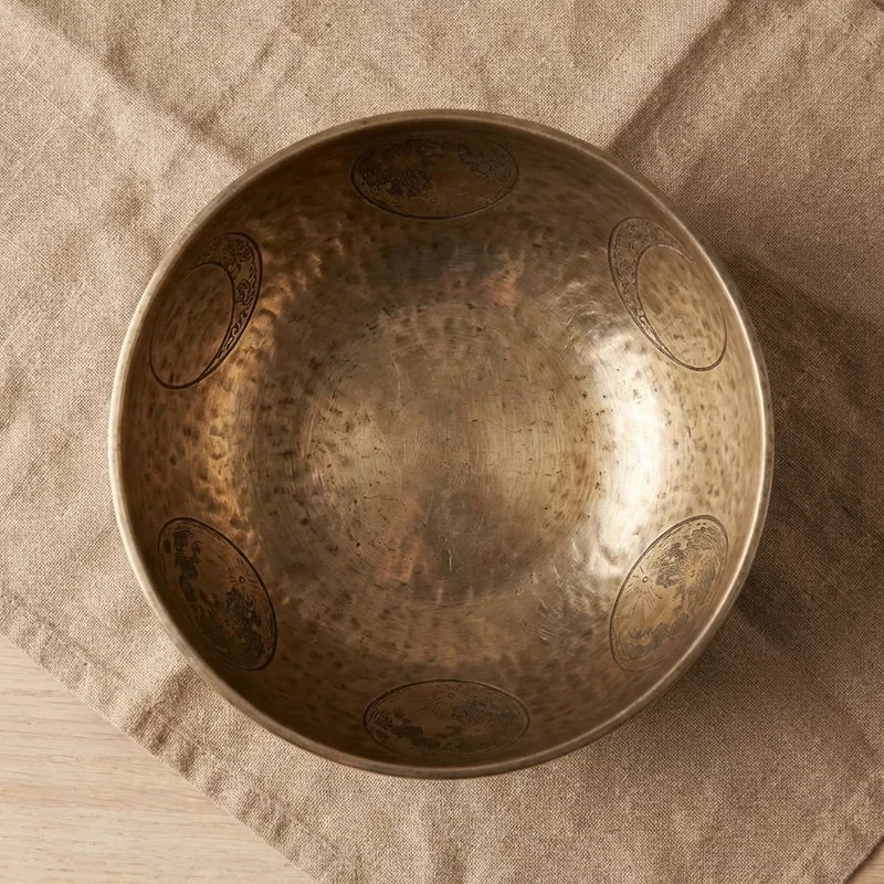 Ręcznie Grawerowana Misa Dźwiękowa Pełnia Księżyca — 7-Calowa Ton Lunarny - 2