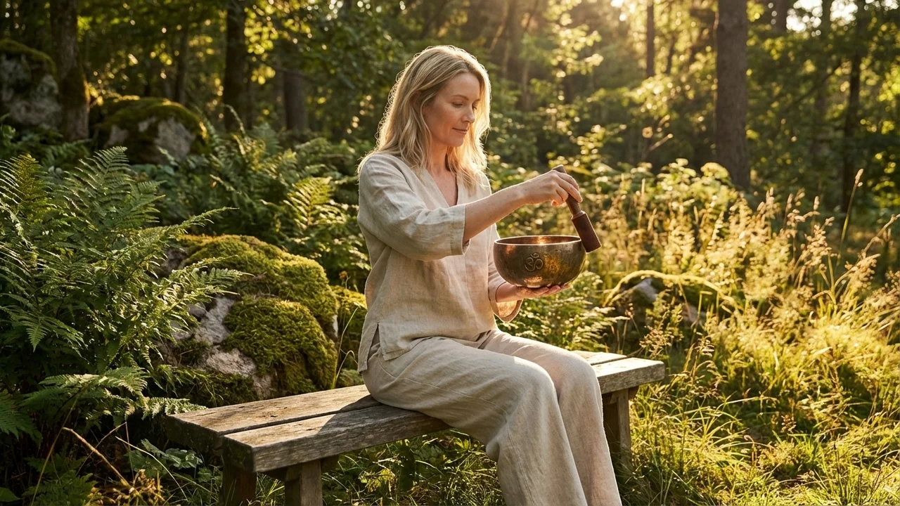 Hammered Bronze Singing Bowl — 6-Inch Om Resonance - 6