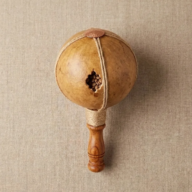 Shaker z Suszonej Tykwy — Naturalne Afrykańskie Nasiona, Ciepły Rezonans - 2