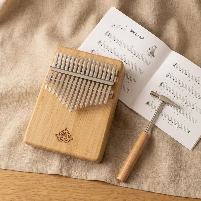 Bamboo Kalimba Starter Kit — 17 Keys with Tuning Hammer & Songbook - 2