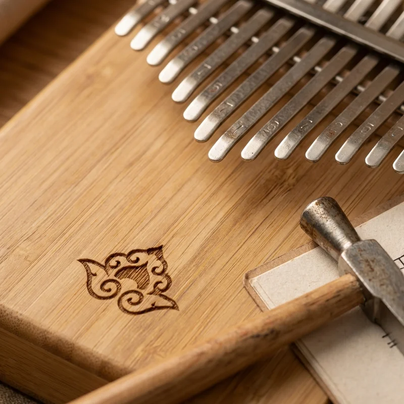 Bamboo Kalimba Starter Kit — 17 Keys with Tuning Hammer & Songbook - 3