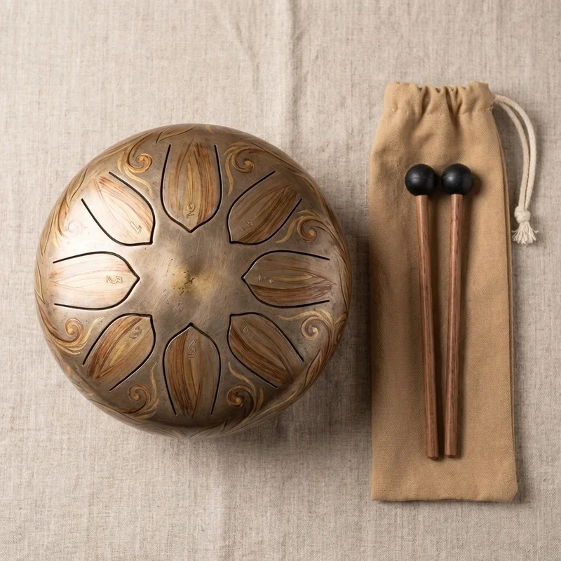 Stalowy Bęben Językowy — Zestaw Odkrywcy 8 Tonów D-dur z Pałkami i Torbą - 2