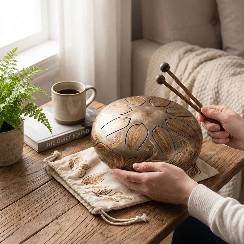 Stalowy Bęben Językowy — Zestaw Odkrywcy 8 Tonów D-dur z Pałkami i Torbą - 4