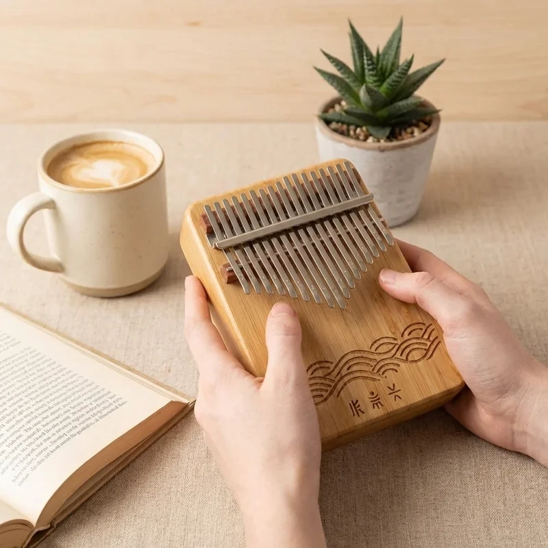 Sustainable Bamboo Kalimba — 17 Key Pentatonic Eco-Crafted - 4