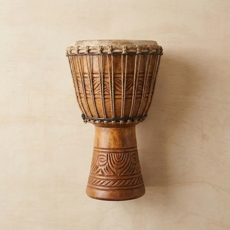 Mango Wood Djembe — 12-Inch Hand-Carved Plantation Grown - 2