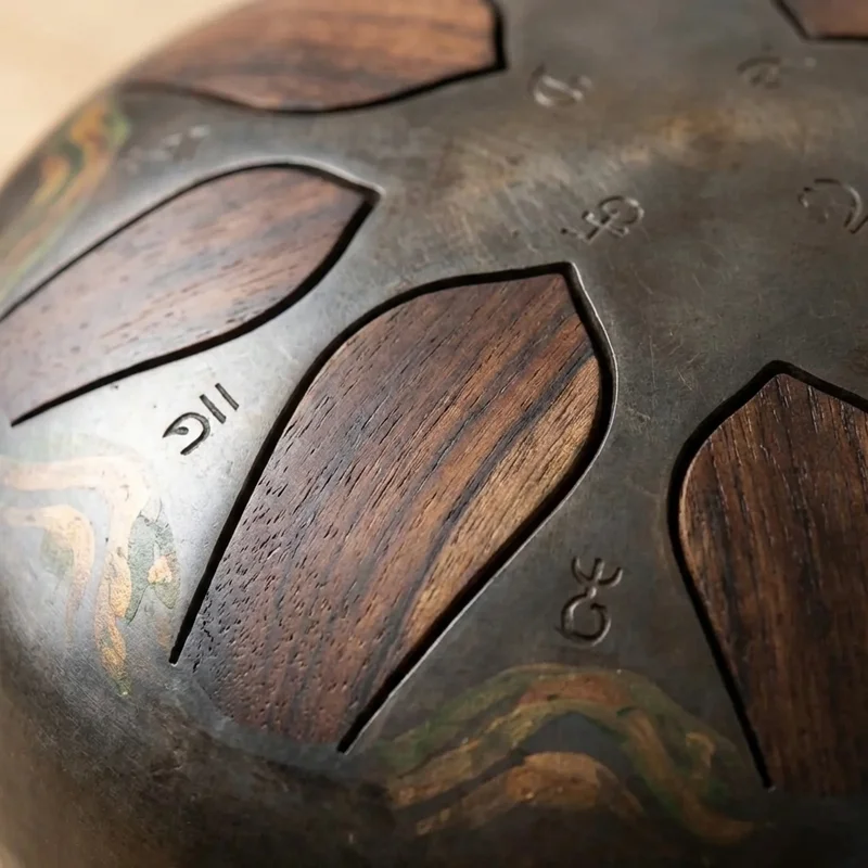 Reclaimed Teak Tongue Drum — 8 Notes D Minor Meditation - 3