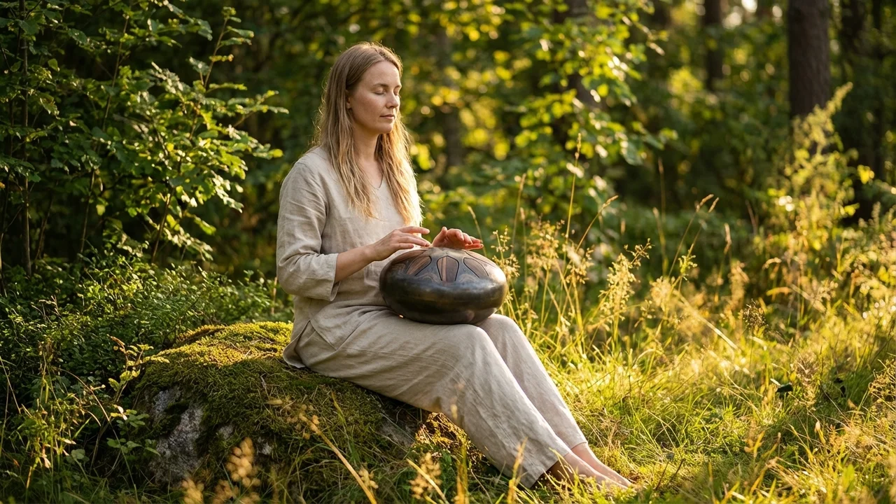 Reclaimed Teak Tongue Drum — 8 Notes D Minor Meditation - 6