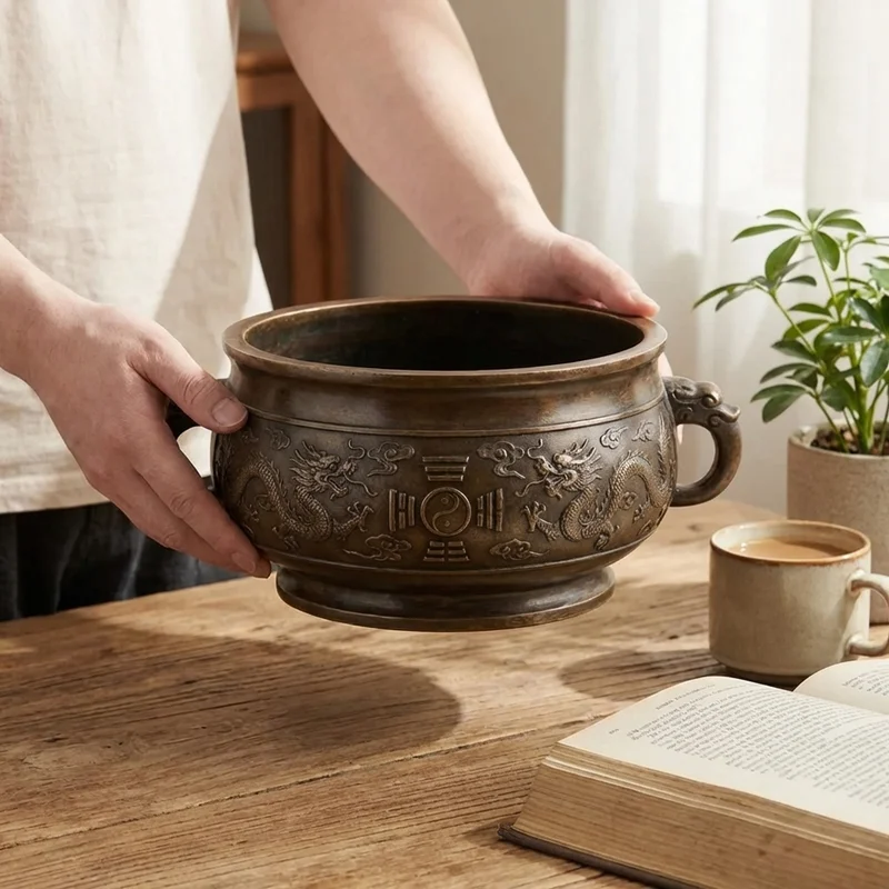 Bronze Taoist Bowl — F Note Wudang Temple Style - 4