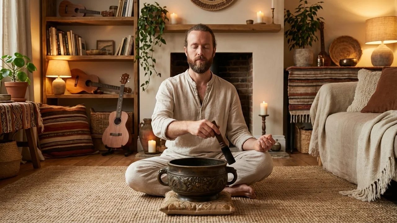 Antyczna Brązowa Misa Taoistyczna — Nuta G Motyw Smoka - 5