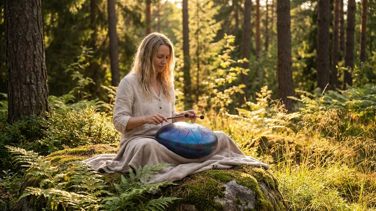 Carbon Steel Tongue Drum — C Major 11-Note Ethereal Finish - 6