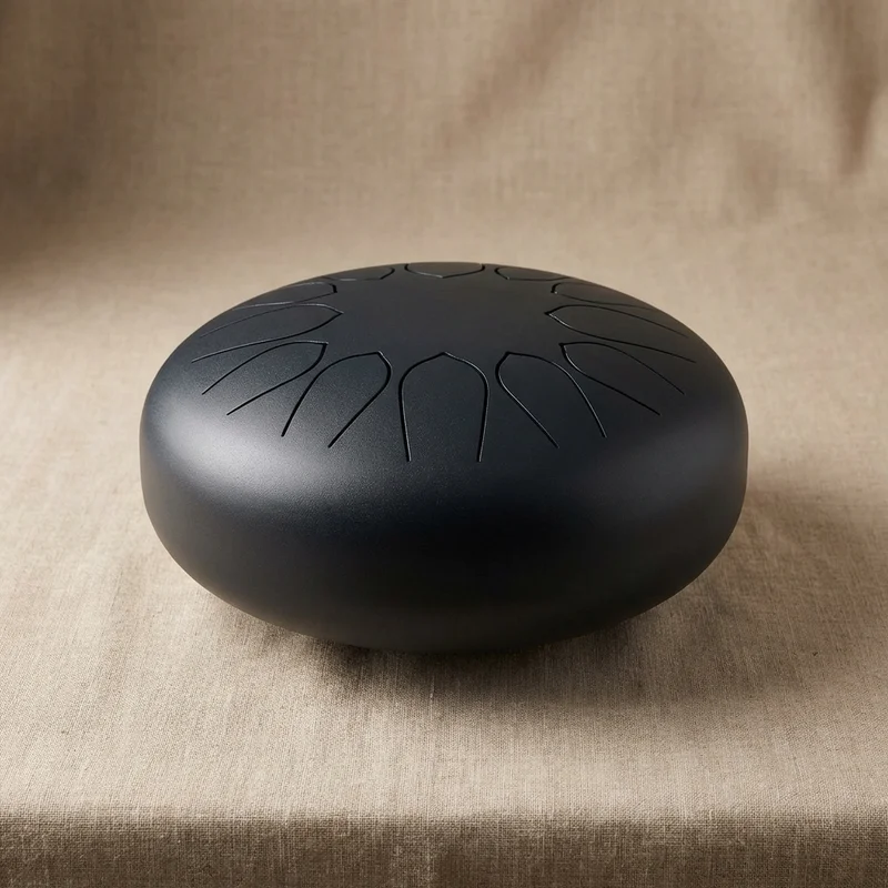 Bęben Językowy ze Stali Stopowej — D-moll 13 Tonów Obsydianowa Czerń - 1