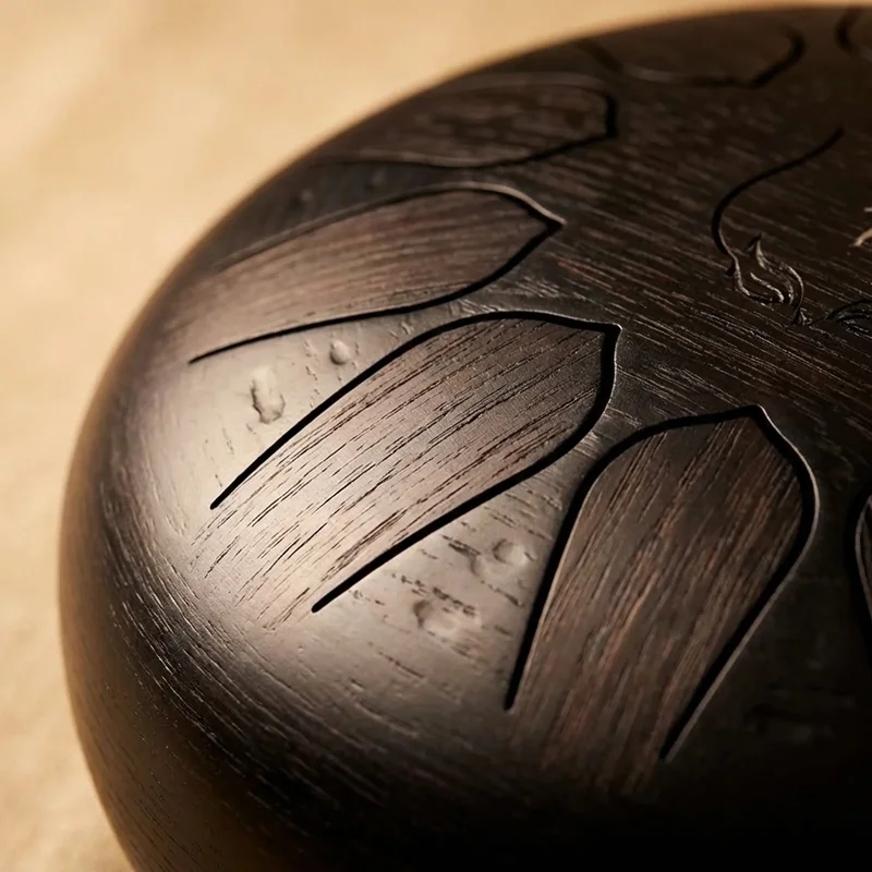 Bęben Językowy ze Stali Stopowej — D-moll 13 Tonów Obsydianowa Czerń - 3