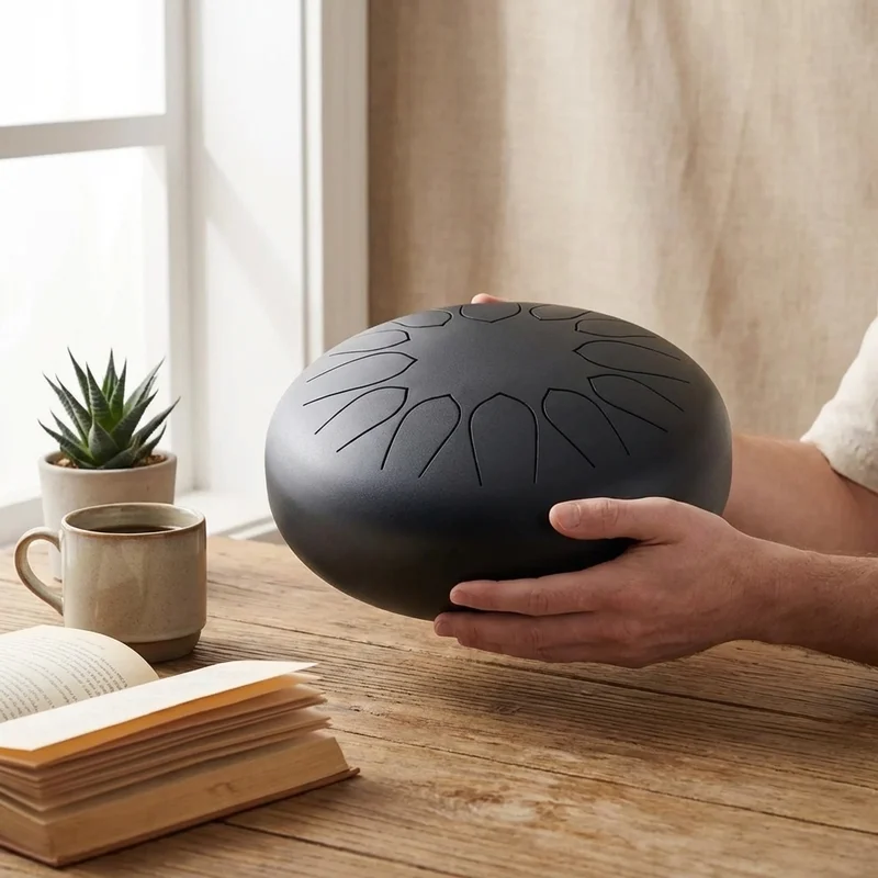 Bęben Językowy ze Stali Stopowej — D-moll 13 Tonów Obsydianowa Czerń - 4