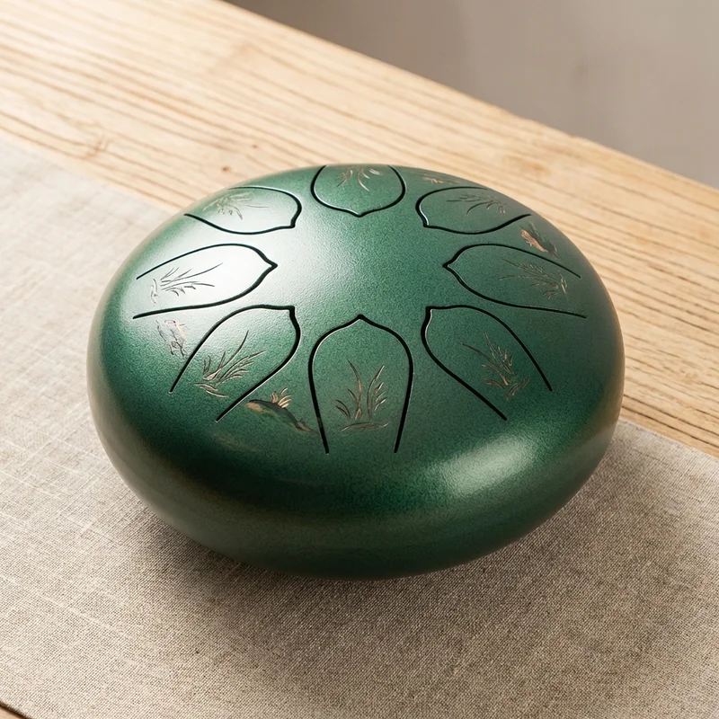 Bęben Językowy ze Stopu Tytanu — Skala Akebono 8 Tonów Leśna Zieleń - 1