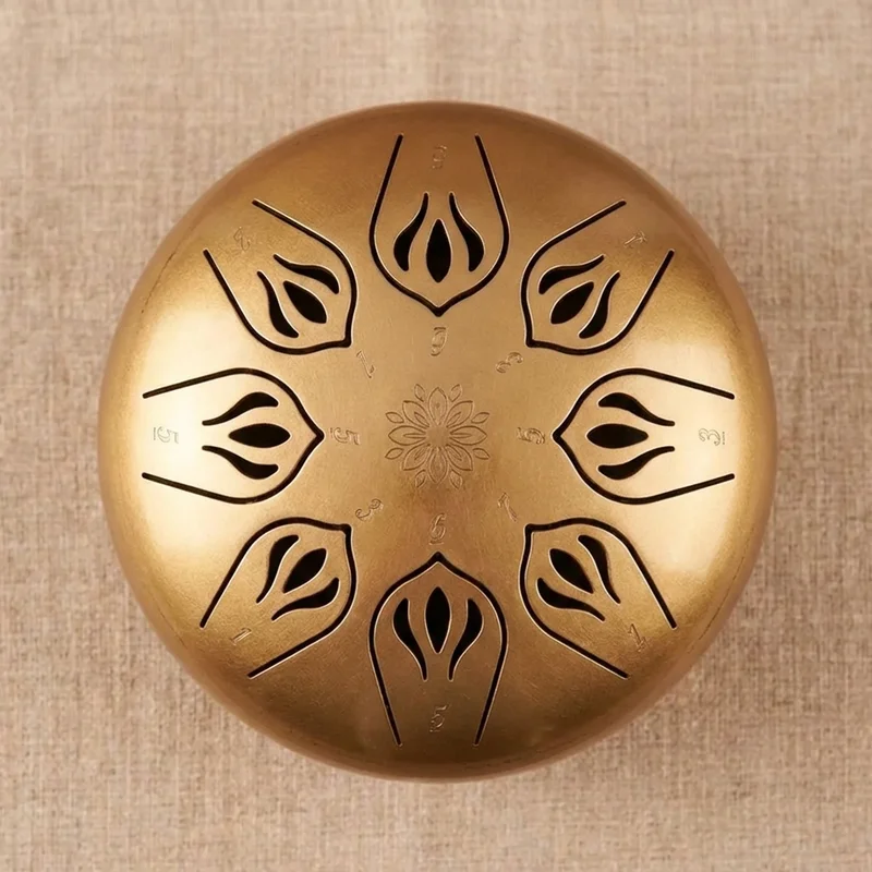 Mini Stalowy Bęben Językowy — C Pentatonika 6 Tonów Złoty Wschód Słońca - 2