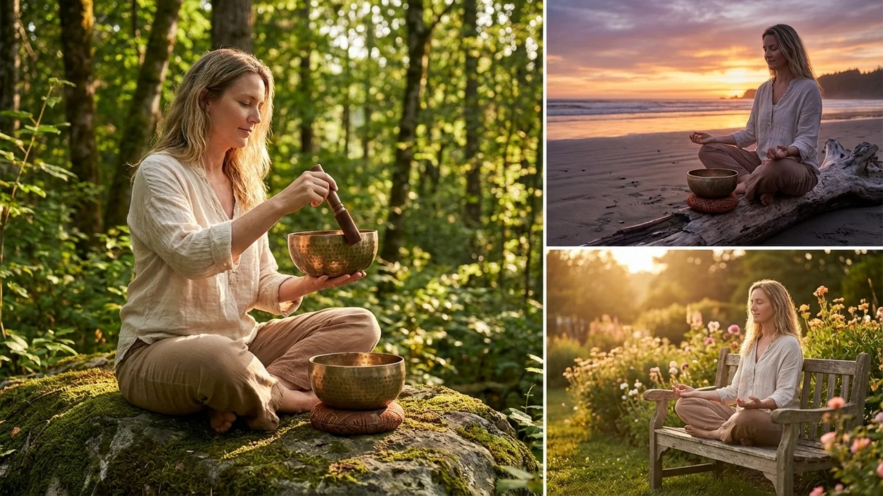 Full Moon Bronze Tibetan Singing Bowl — 5-Inch Meditation Grade - 6