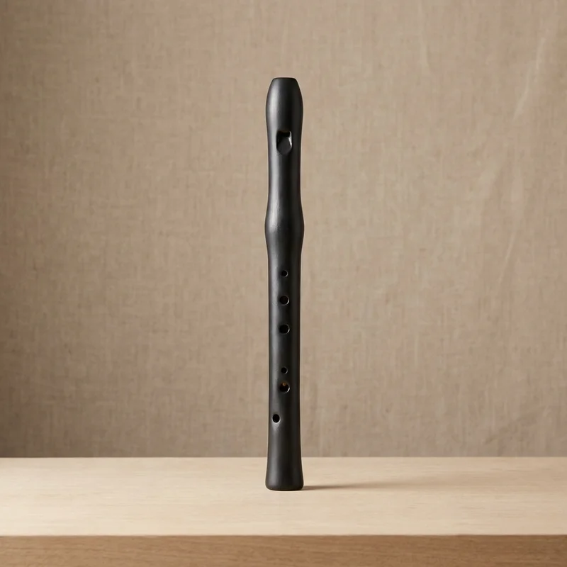 Czarny Ceramiczny Flet Naczyniowy — Sopran G Minimalistyczne Matowe Wykończenie - 1