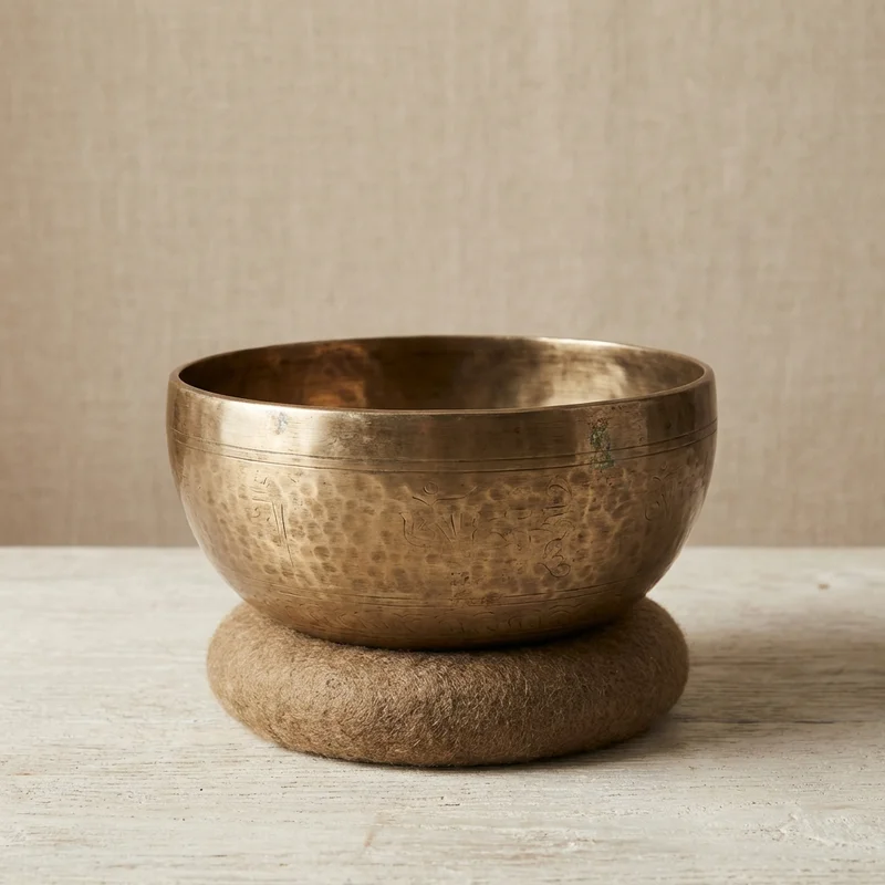 Zestaw siedmiu mis czakrowych — ręcznie kute misy tybetańskie - 1