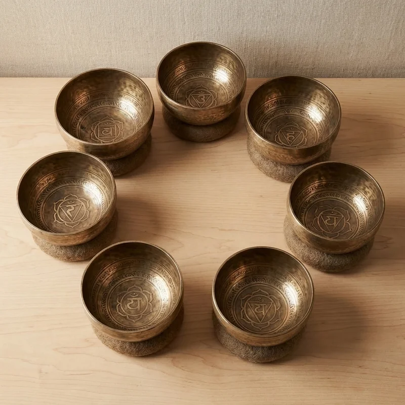Seven-Bowl Chakra Set — Handcrafted Tibetan Singing Bowls - 2