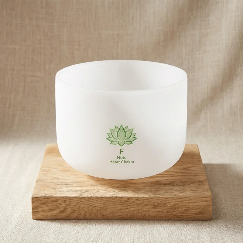 Kryształowa misa dźwiękowa — nuta F czakra serca 25 cm - 1