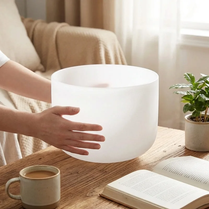 Kryształowa misa dźwiękowa — nuta F czakra serca 25 cm - 4